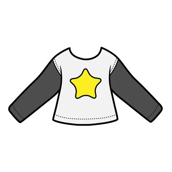 白い背景に色のための星の印刷の長い袖のトップカラーバリエーション — ストックベクタ