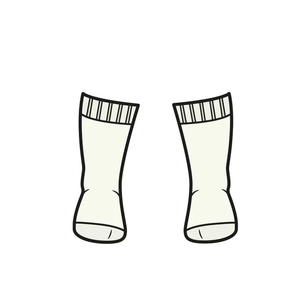 Calcetines Rodilla Alta Para Niña Variación Color Para Colorear Sobre — Vector de stock