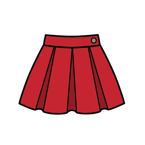 Pleated School Skirt Color Variation Coloring White Background — Vetor de Stock