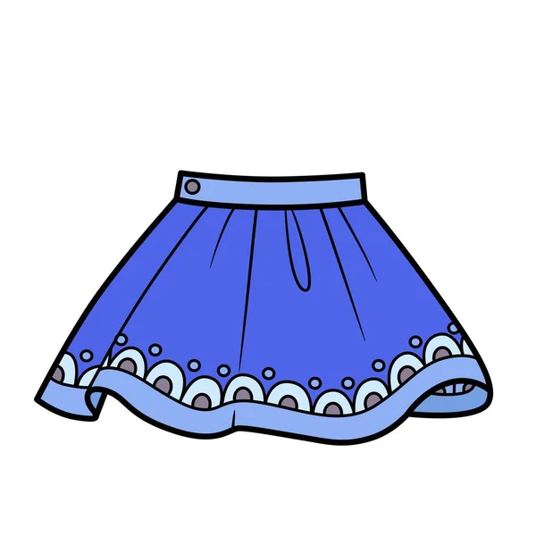 Lush Blue Skirt Color Variation Coloring White Background — Vetor de Stock