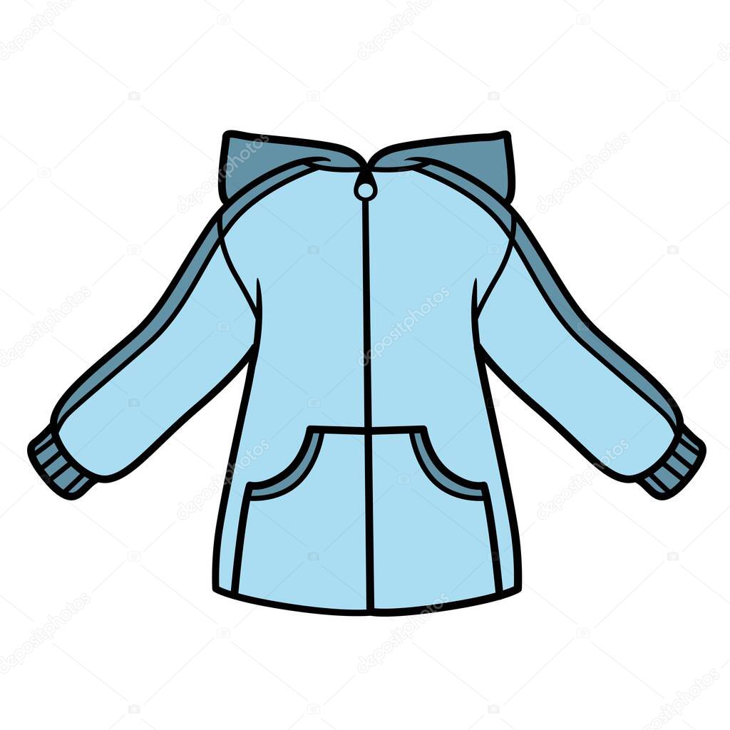 Zipped long sport jacket color variation for coloring page on a white background