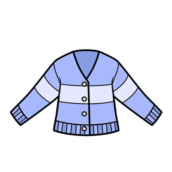 Niebieski Sweter Dzianiny Pasek Dla Dziewczyny Odmiany Kolorów Dla Kolorowanki — Wektor stockowy