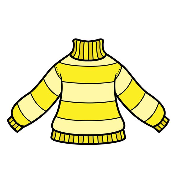 Теплая полосатая разновидность цвета свитера для раскраски страницы изолированы на белом фоне