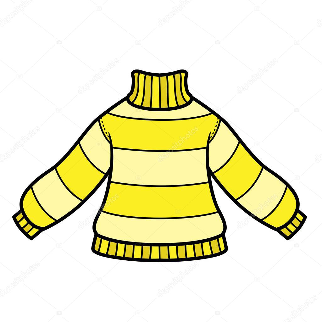 Warm striped sweater color variation for coloring page isolated on white background