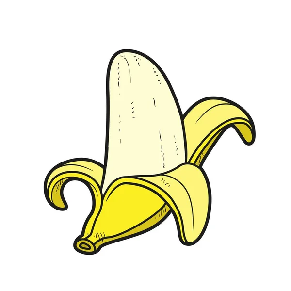 Bananenfarbvariante Zum Ausmalen Auf Weißem Hintergrund Isoliert — Stockvektor