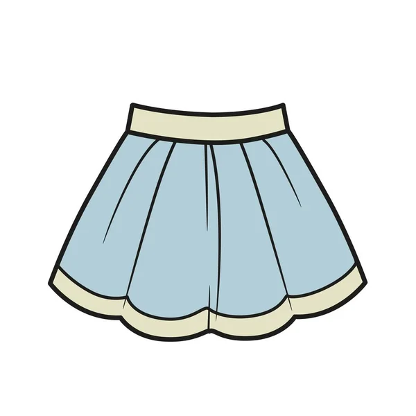 Lush Skirt Color Variation Coloring Page Isolated White Background — Wektor stockowy