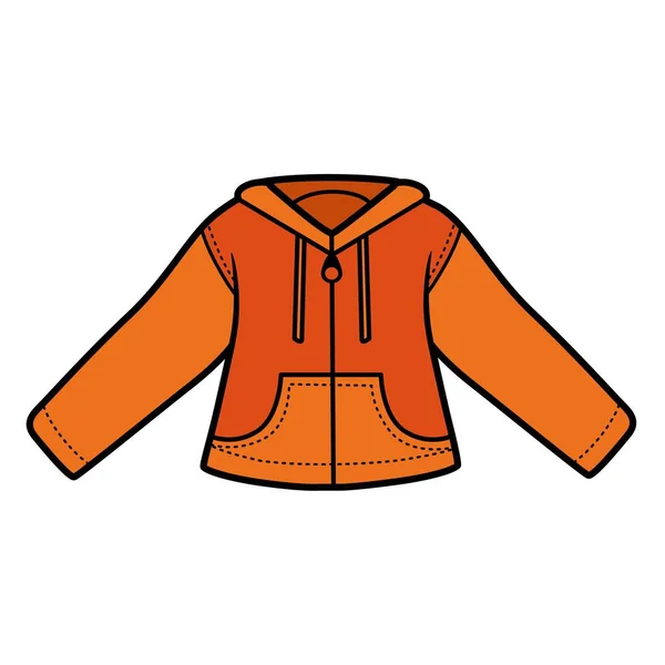 Sweatshirt Met Kangoeroe Zakken Kleur Variatie Voor Kleurplaten Geïsoleerd Witte — Stockvector