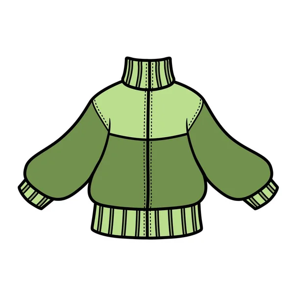 Caliente Chaqueta Con Cremallera Variación Color Para Colorear Página Aislada — Vector de stock