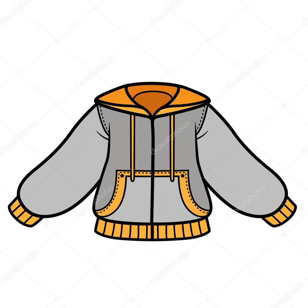 Zipped sport jacket color variation for coloring page isolated on white background