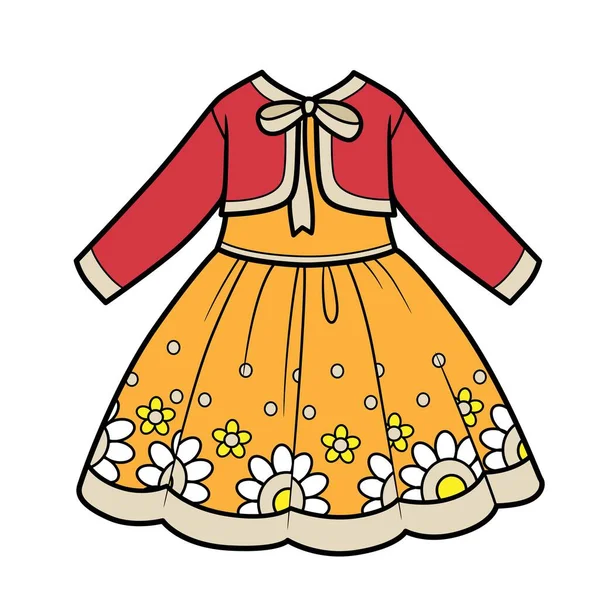 Fancy Ruha Bolero Szín Variáció Színező Oldal Elszigetelt Fehér Háttér — Stock Vector