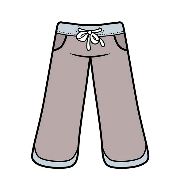 Pantalones Deportivos Variación Color Para Colorear Página Aislada Sobre Fondo — Vector de stock