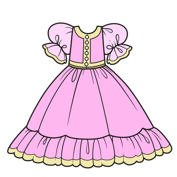 Vestido Bola Rosa Con Falda Esponjosa Para Variación Color Del — Archivo Imágenes Vectoriales