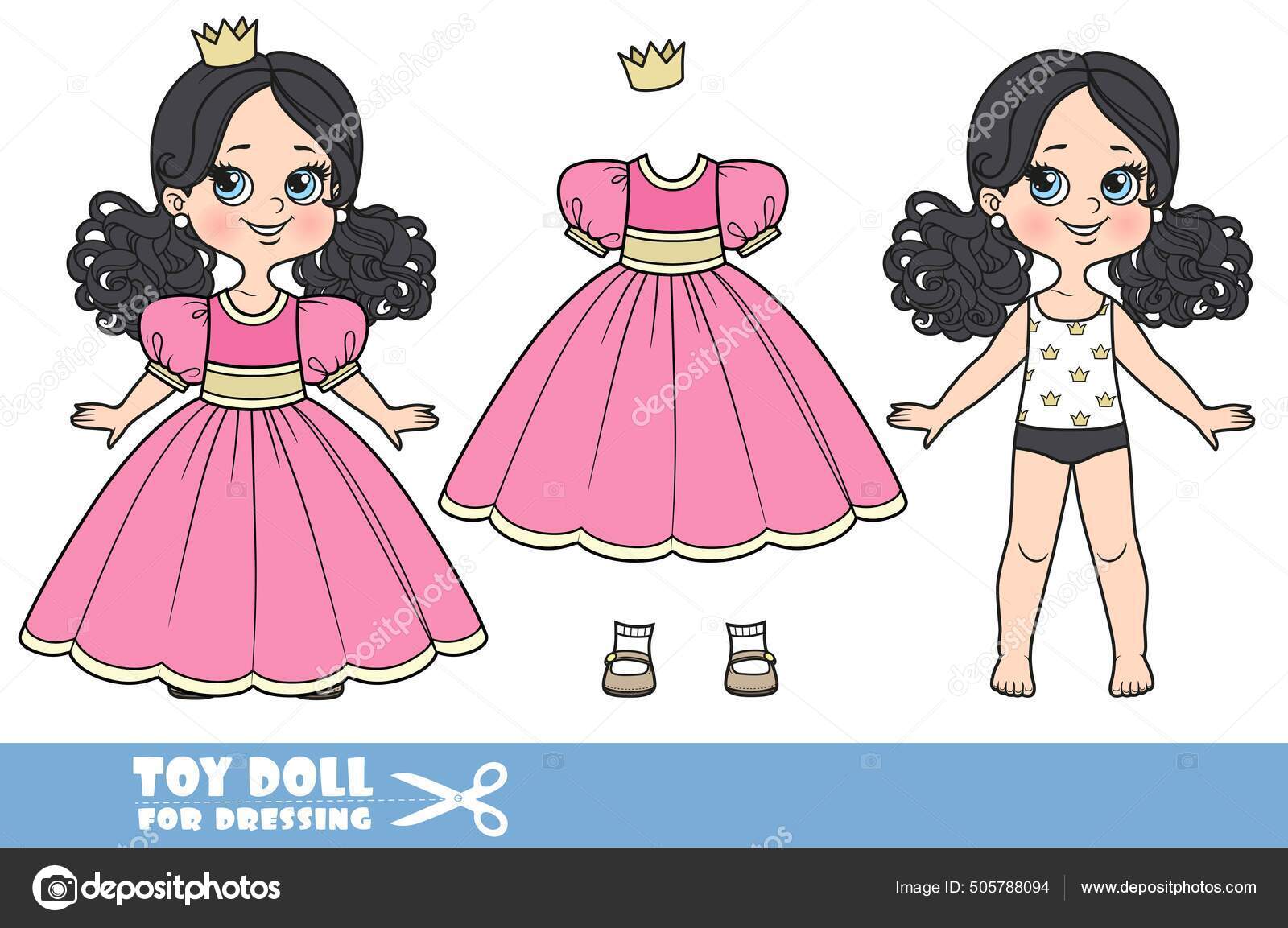 depositphotos 505788094 stock illustration cartoon girl black ponytails hairstyle