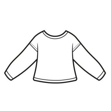 Beyaz arkaplanı renklendirmek için uzun kollu spor tişörtü taslağı