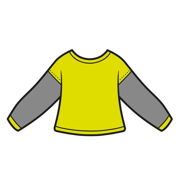Grundlegende Langärmelige Sport Shirt Farbvariante Für Malvorlagen Auf Weißem Hintergrund — Stockvektor