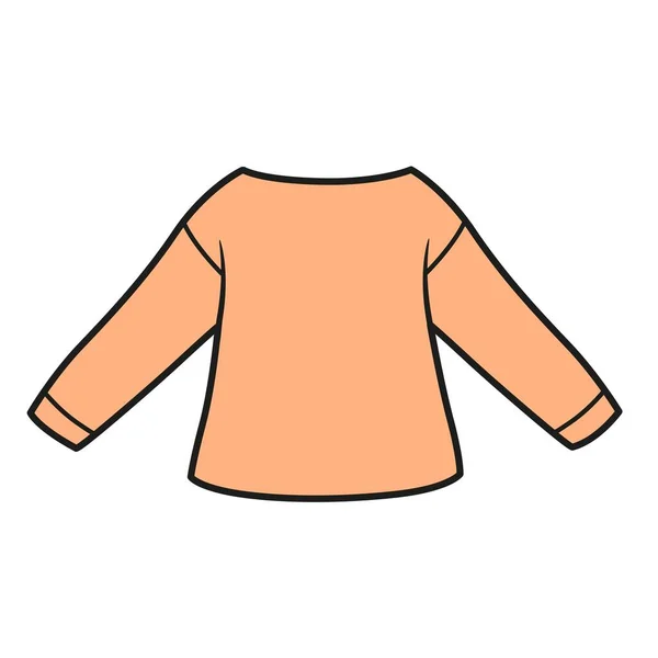 Basic Plain Long Sleeved Shirt Boat Neckline Color Variation Coloring — Stock Vector