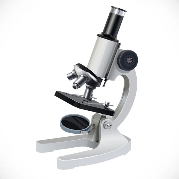白の背景に分離された白の顕微鏡 — ストックベクタ