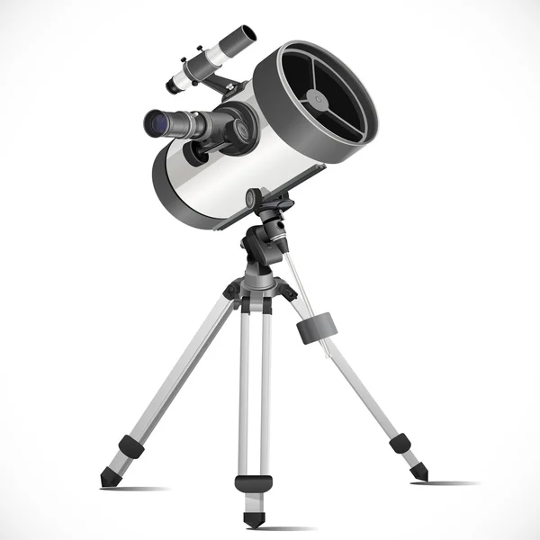 白の背景に分離された白の望遠鏡 — ストックベクタ