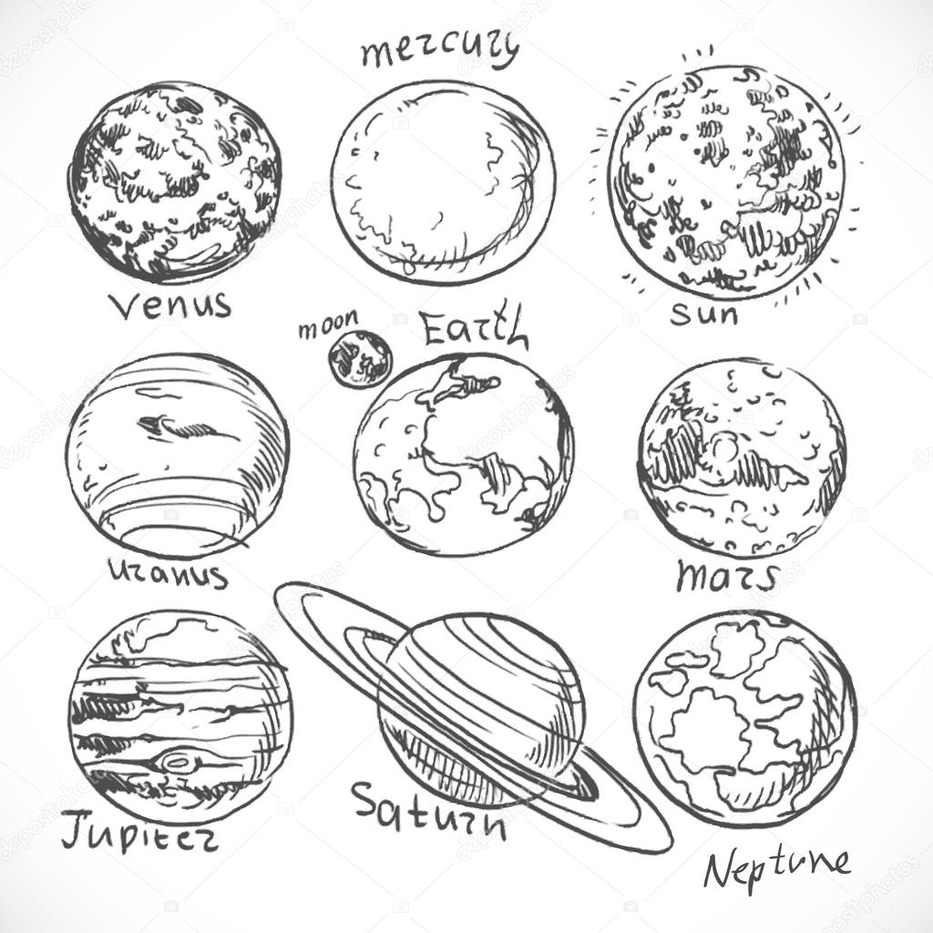 clipart planets black and white - photo #16