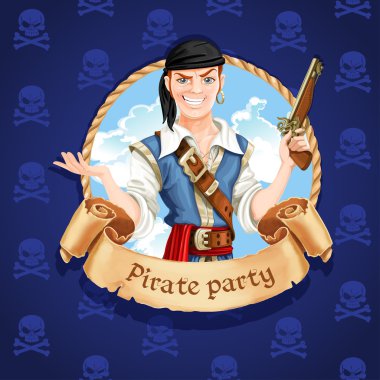 Şirin korsan. Korsan Partisi için Banner