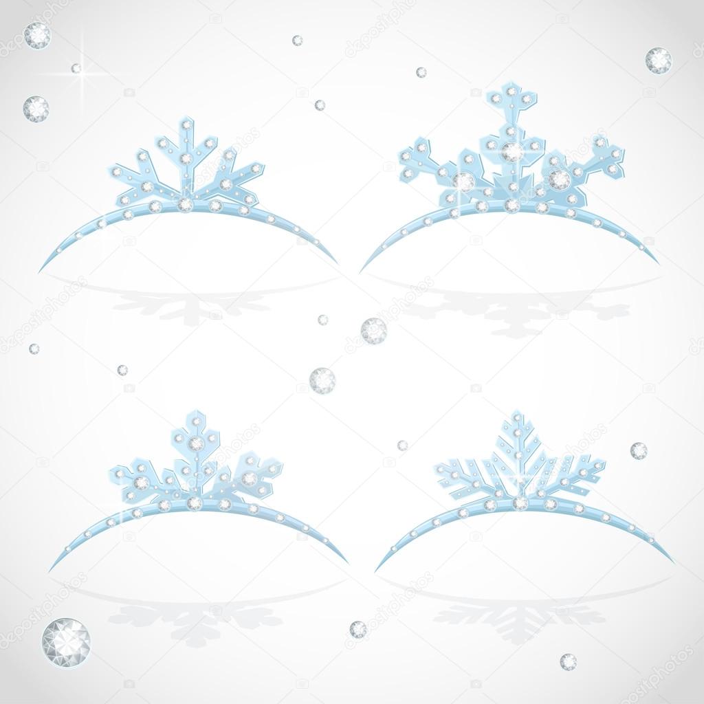 Blue Crown tiara snowflakes shaped for Christmas ball