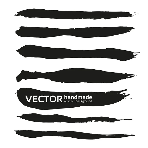 Black handdrawn realistic long strokes banners 1 — Stock Vector