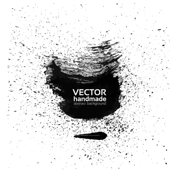 Hand-drawn background smear black paint and spray — Stock Vector