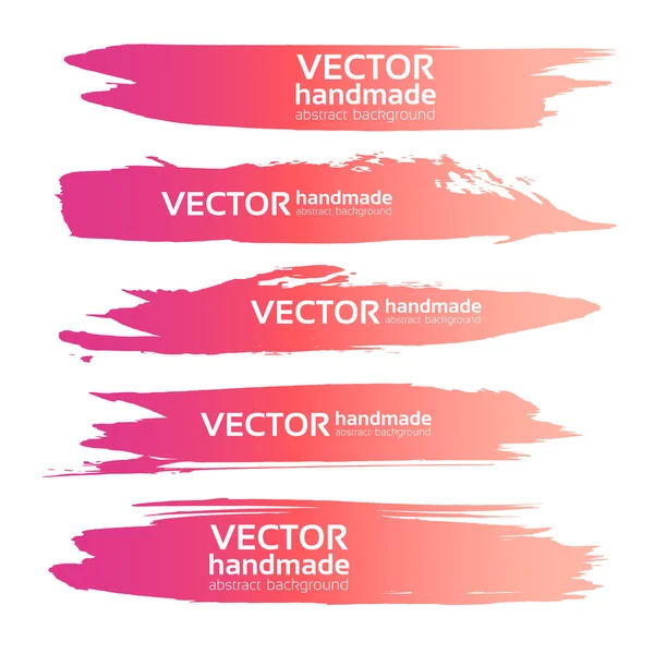 Abstraktní realistické růžové kvaš tahy barvy izolovaných na bílém — Stockový vektor