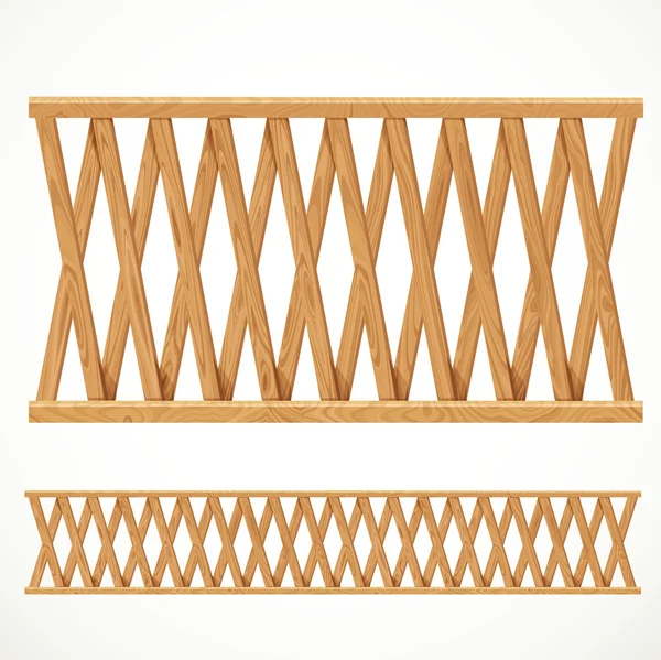 Valla de madera de cruzado entablonado aislado sobre fondo blanco — Vector de stock