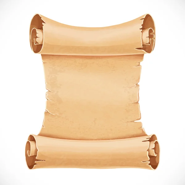 Большой свиток пергамента для Вашего дизайна изолирован на белой спине — стоковый вектор