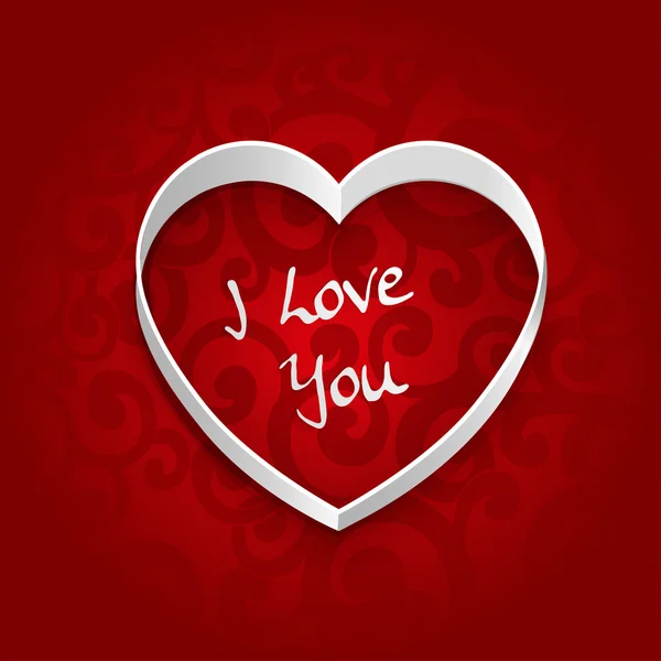 Valentine banner met papier hart op abstracte achtergrond met sw — Stockvector