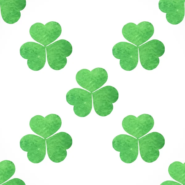 Seamless pattern of green shamrocks clover on St. Patrick's Day — Stock Vector