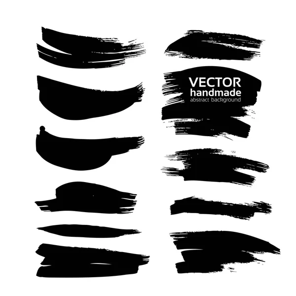 Vector drawing a clear black smears thick black ink on white pap — Stock Vector