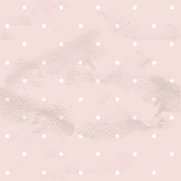 Roze naadloze geometrische vintage patroon van kleine witte polka d — Stockvector