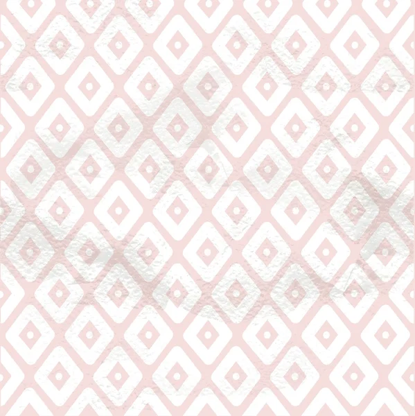 Pink seamless geometric vintage pattern from white diamonds — Stock Vector