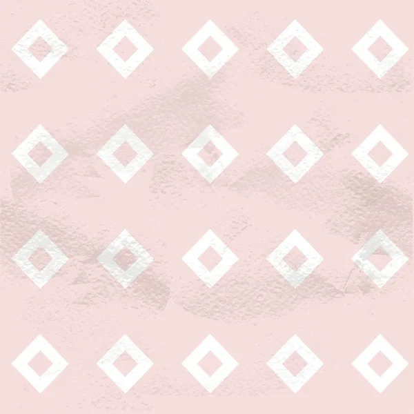 Patrón vintage sin costura rosa de diamantes blancos — Vector de stock