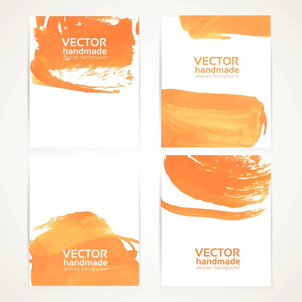 Abstract orange brush texture handdrawing banner set 2 — Stock Vector