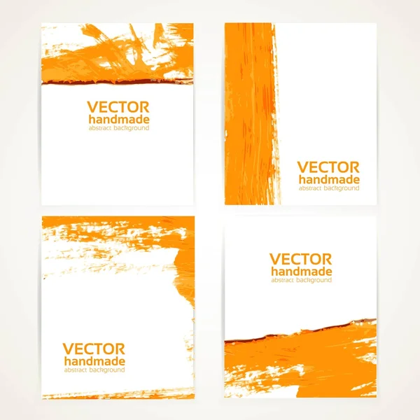 Abstraktní oranžové kartáč textury na banner sada 1 — Stockový vektor