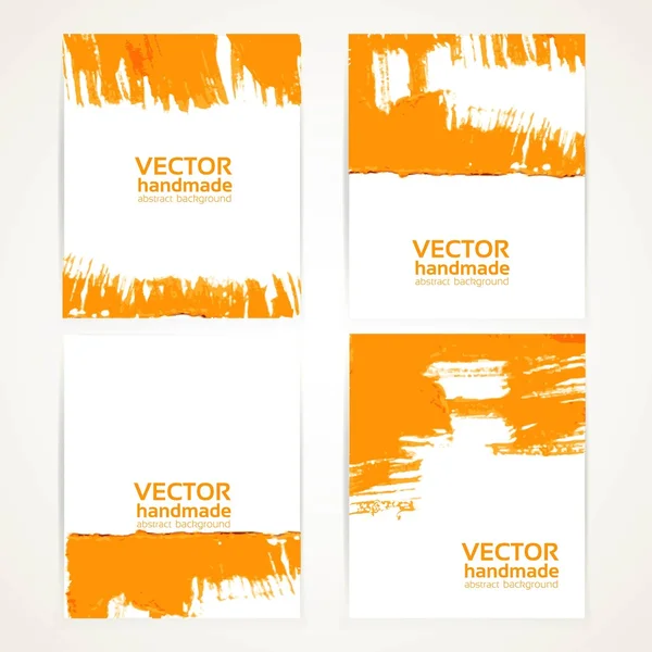 Abstract orange brush texture on  banner set — Stock Vector
