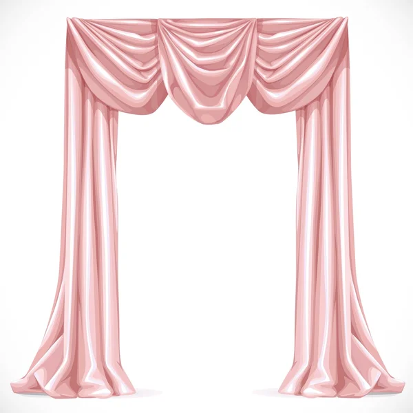 Rosa Vorhang isoliert auf weißem Hintergrund 1 — Stockvektor