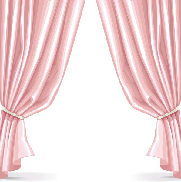 Pink curtain isolated on a white background 2 — Stock Vector