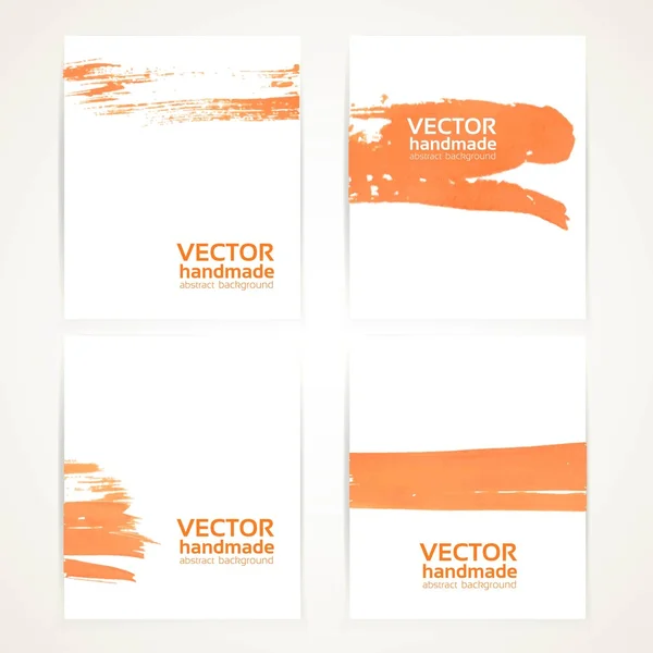 Abstract orange and white brush texture handdrawing on banner se — Stock Vector