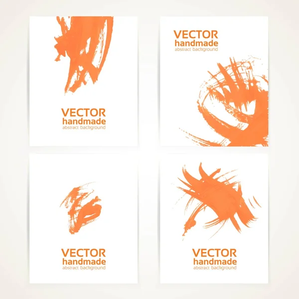 Abstracto naranja y blanco cepillo textura handdrawing en banner se — Vector de stock