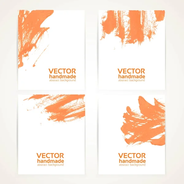 Abstract orange and white brush texture hand drawing on banner s — Stock Vector