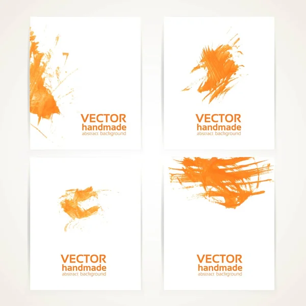 Abstract orange and white brush texture hand drawing on banner s — Stock Vector