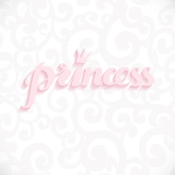 Inscription calligraphique princesse pour invitation, cartes de vœux ou félicitations — Image vectorielle