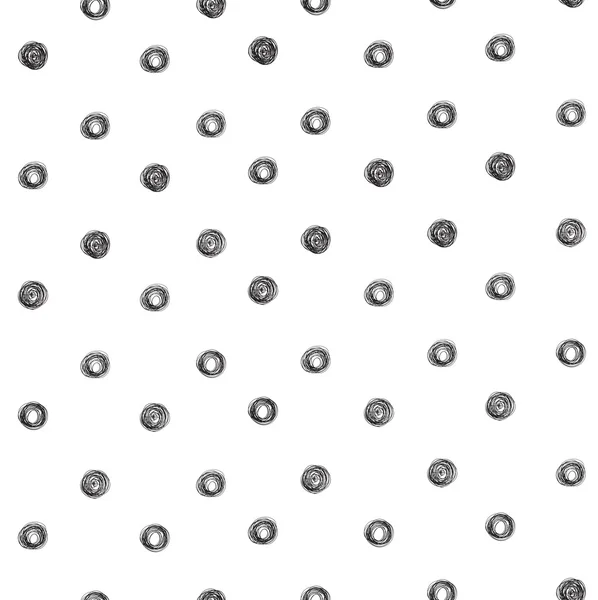 Seamless pattern of abstract black small circles of thin black l — Stock Vector