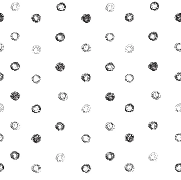 Seamless pattern of small abstract circles of thin black lines o — Stock Vector