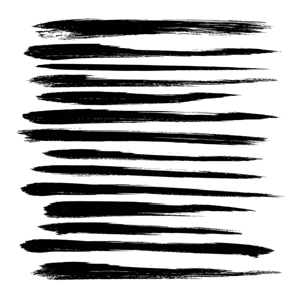 Abstract black long strokes of paint  isolated on a white backgr — Stock Vector