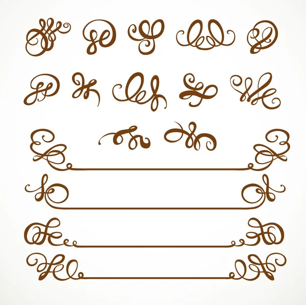 Kalligrafikus vintage elemeket a design egy fehér háttér — Stock Vector